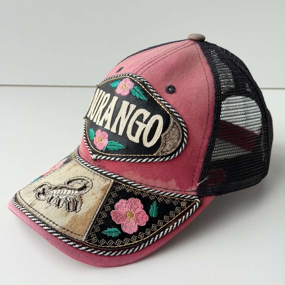 Durango Mexican Charro Hat Scorpion Floral Western Calf Hair Mesh Trucker